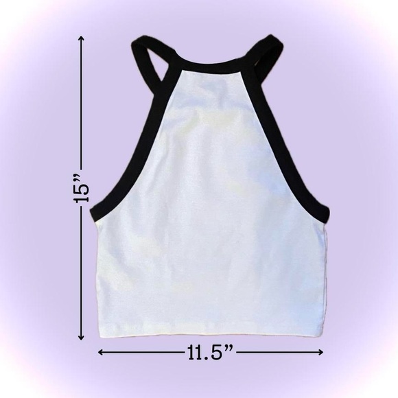 Zara white and black cropped halter tank top - Picture 2 of 4
